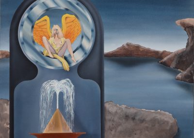 "Angel at the fountain" painting by Robert Gray